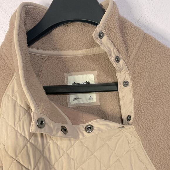 Abercrombie & Fitch Women Blush Asymmetrical Snap-up Fleece Sweater Size M - Picture 7 of 11